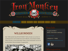 Tablet Screenshot of ironmonkeytattoo.com